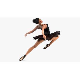 Light Skinned Black Ballerina Rigged 3D